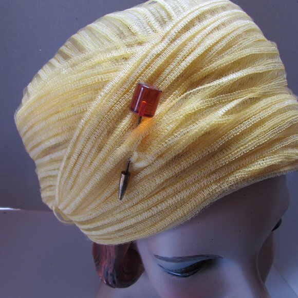 Vintage 1960 Era Bubble Hat Lemon Yellow main image 11